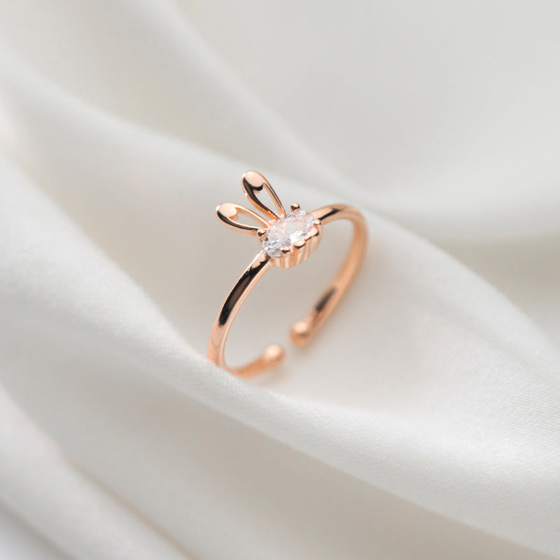 Adjustable 925 Silver Ring With Diamond Heart Design Korean Fashion Jewelry Silver Rose Gold Tone For Women UK