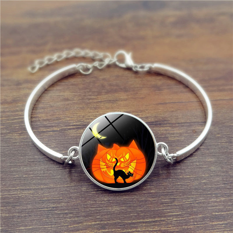 Womens Halloween U Shape Alloy Bracelet Inlaid Gems