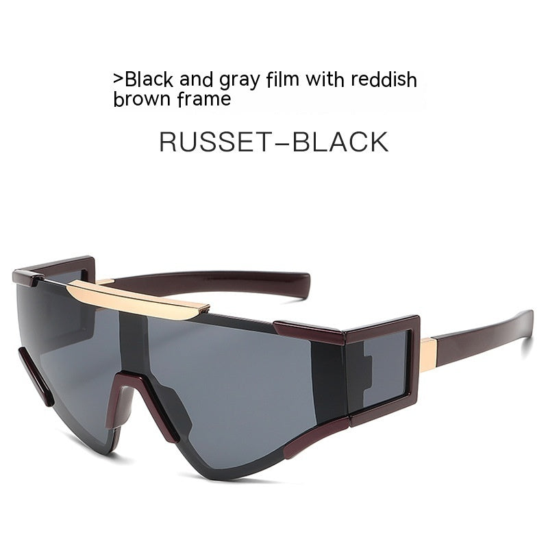 Mens Cycling Sunglasses Outdoor Sports Full Frame UV Protection Special Shaped Mirror Glasses PC Frame Comfort