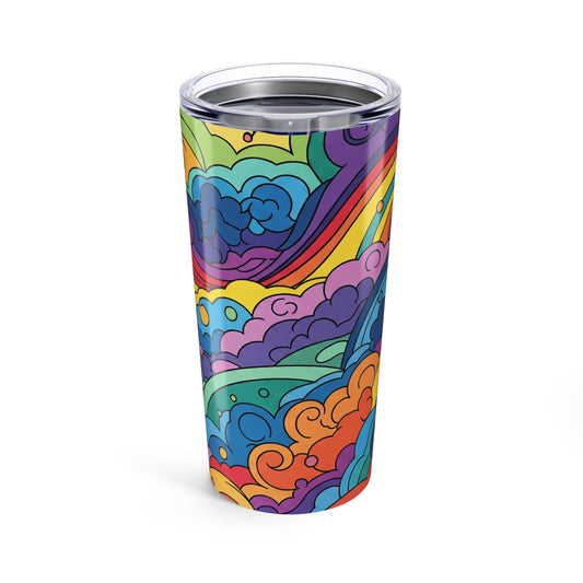 20oz Stainless Steel Travel Mug With Double Wall Vacuum Insulation Spill Resistant Pattern Vibrant Print Decorative