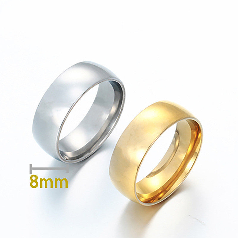 Unisex Stainless Steel Ring Set Gold Color Band Ring
