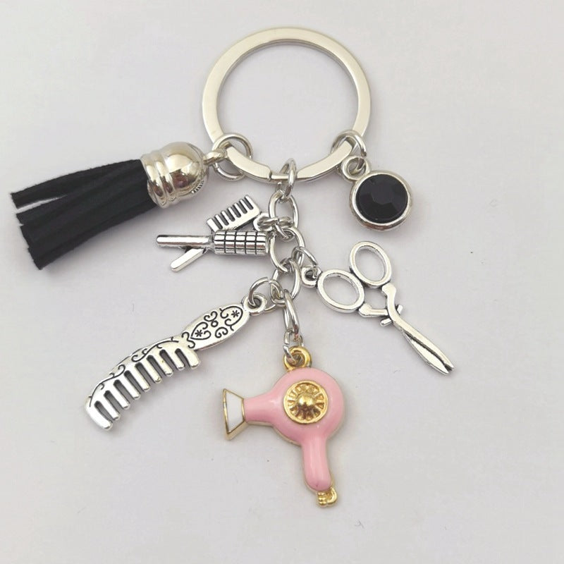 Mini Tassel Diamond Accent Keychain Zinc Alloy Construction For Keys And Bags Versatile Everyday Accessory Kit