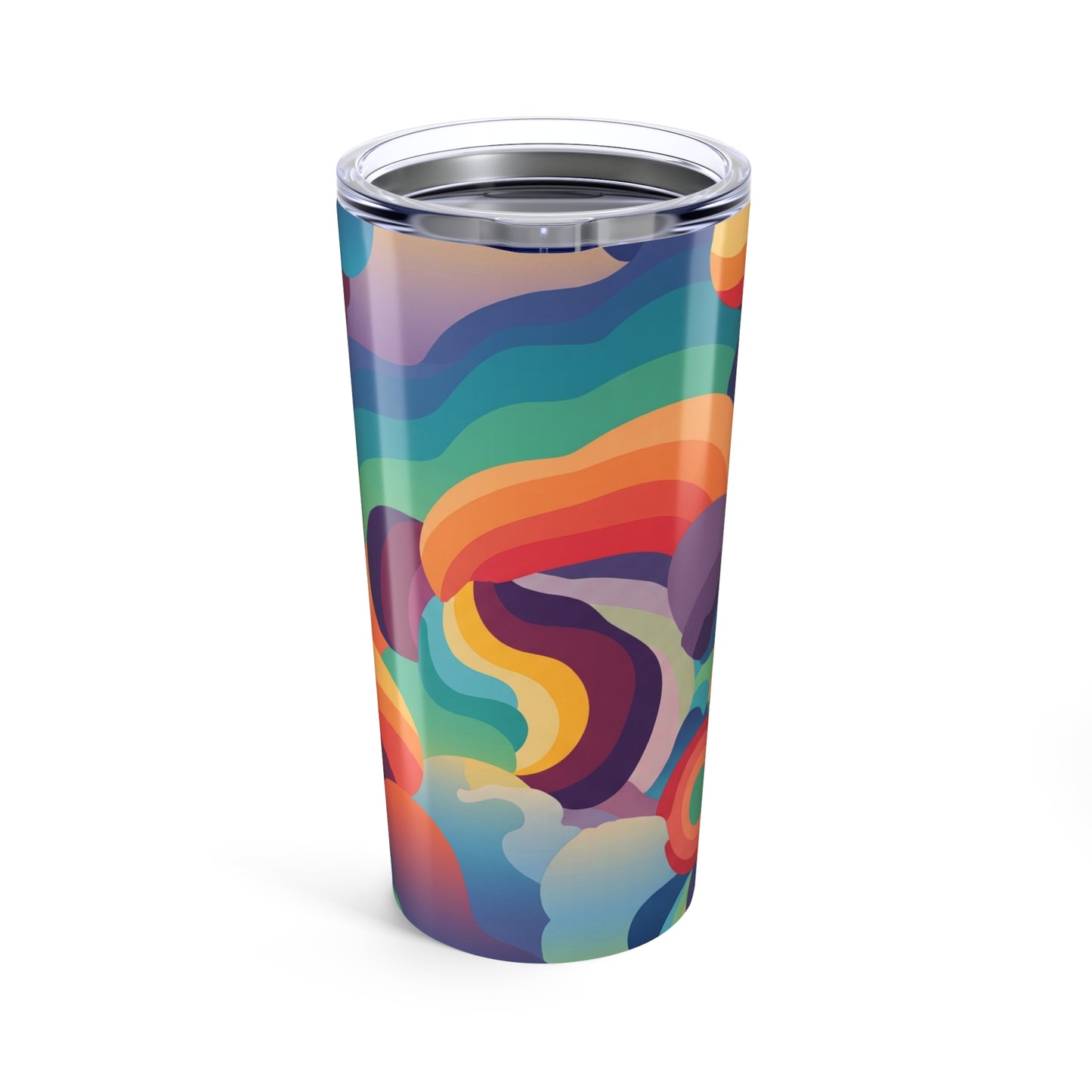 20oz Stainless Steel Tumbler With Printed Design Double Wall Vacuum Insulated Spill Resistant Coffee Cup Lids