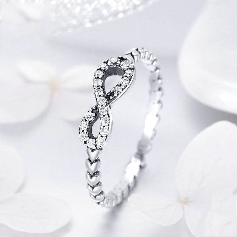 Ladies Bow Ring 925 Silver Bow Design Fashion Ring Jewelry Gift for Women and Girls Face Length 1CM 925 Silver