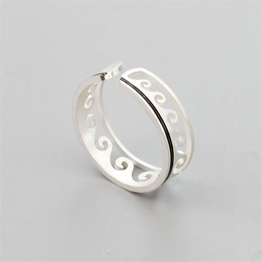 Wave Ring Stainless Steel Unisex Adjustable Beach Wear Gift
