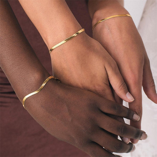 Gold Plated Stainless Steel Bracelet For Women Girls