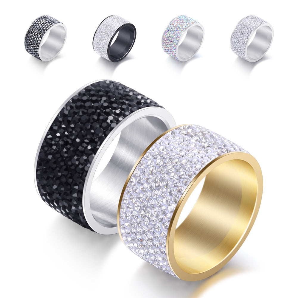 Mens Titanium Steel Diamond Ring Electroplated Durable Modern Jewelry For Everyday Wear Plus Special Occasions