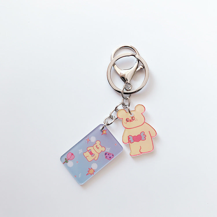 Earphone Protective Sleeve With Hanging Chain And Keychain Bear Dog Bunny Design Film Deluxe Style Fresh Style