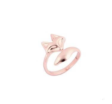 Adjustable Fox Ring For Women Open Copper Jewelry Silver Gold Rose Gold Fox Design Individually Packed Jewelry