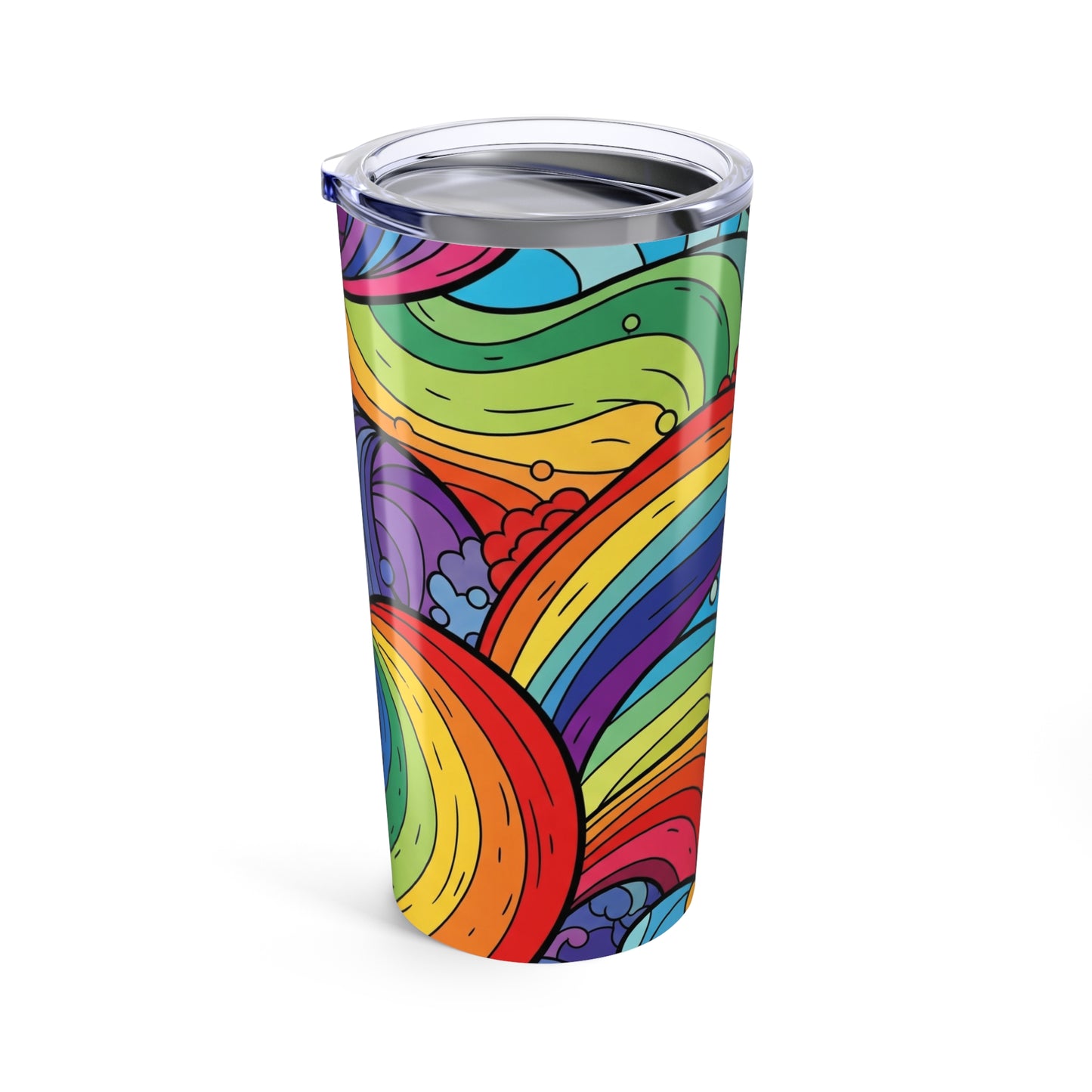20oz Stainless Steel Tumbler With Printed Art Double Wall Vacuum Insulated Leak Proof BPA Free Hot Cold Beverage
