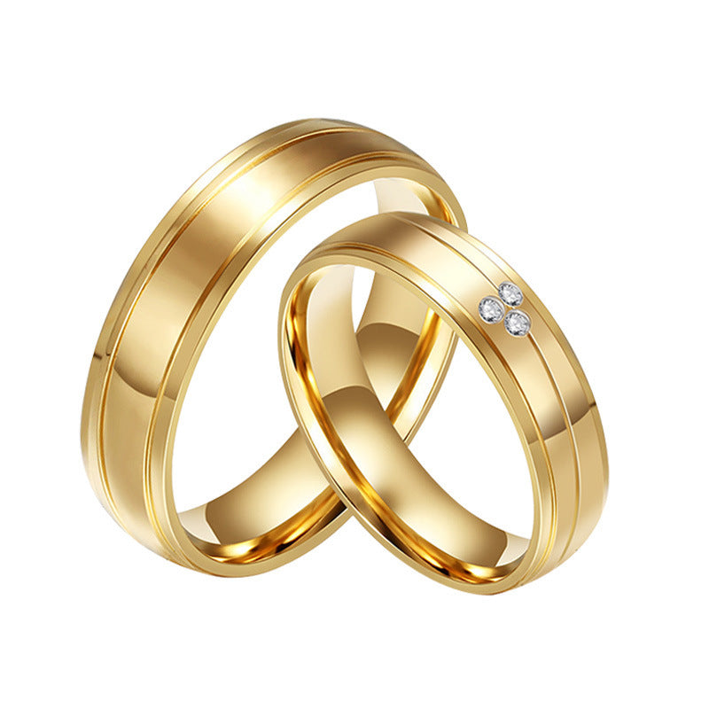 Titanium Steel Gold Plated Ring Electroplated Finish Jewelry For Everyday Wear Hypoallergenic Comforts For Men