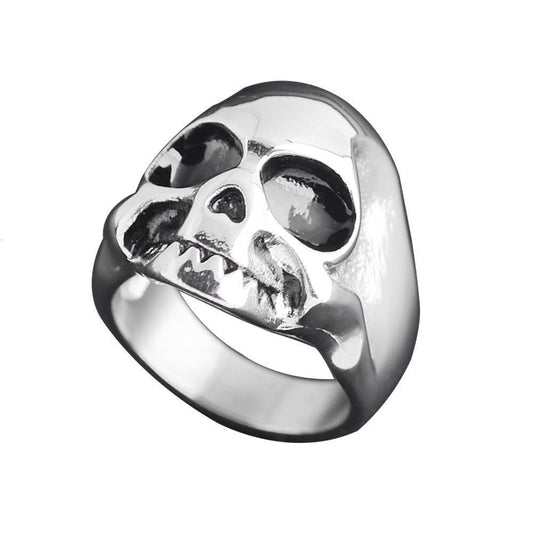 Titanium Skull Ring for Men Retro Style Stainless Steel Punk Jewelry Bold Masculine Accessory Durable Comfort Fit