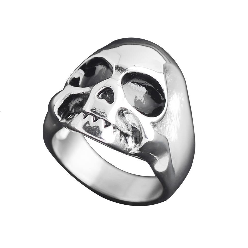 Titanium Skull Ring for Men Retro Style Stainless Steel Punk Jewelry Bold Masculine Accessory Durable Comfort Fit