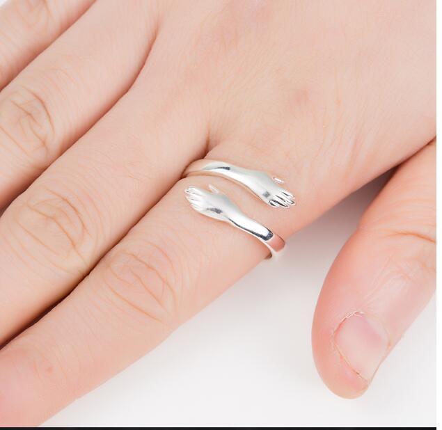 Vintage Hug Ring Eco Friendly White Copper Lightweight Thin Band For Women And Men Ideal Everyday Jewelry Gift