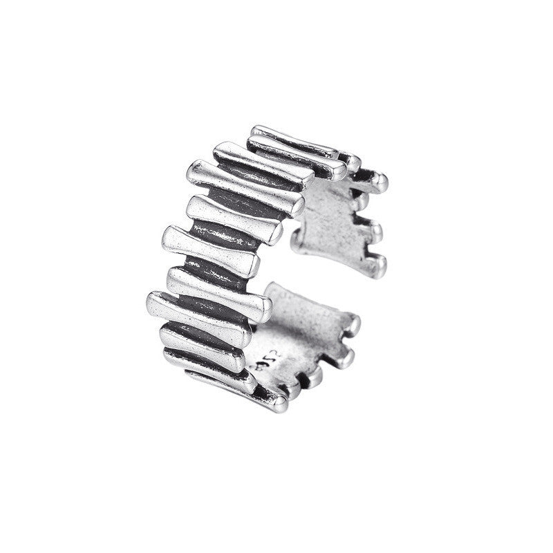 Geometric Ring Irregular Alloy Electroplated Ring Unique Personality Jewelry European American Style Artisan Inspired