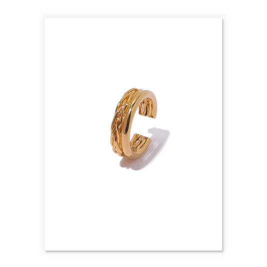 Adjustable Brass Ring Geometric Design European American Style Jewelry For Daily Womens Fashion Accessory Everyday