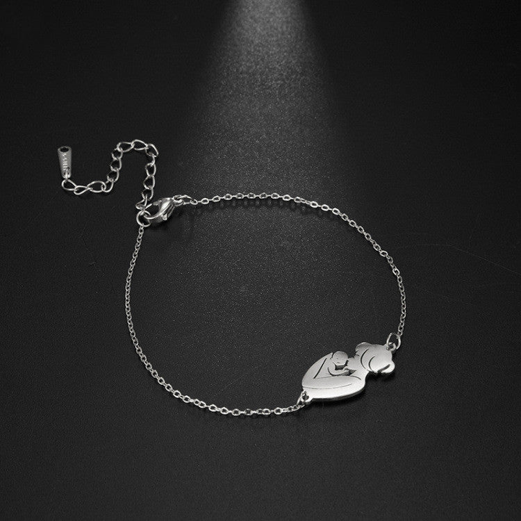 Womens Cartoon Titanium Steel Bracelet Polished Anti Fatigue Jewelry Gift For Mom And Daughter Cute Gift For Women