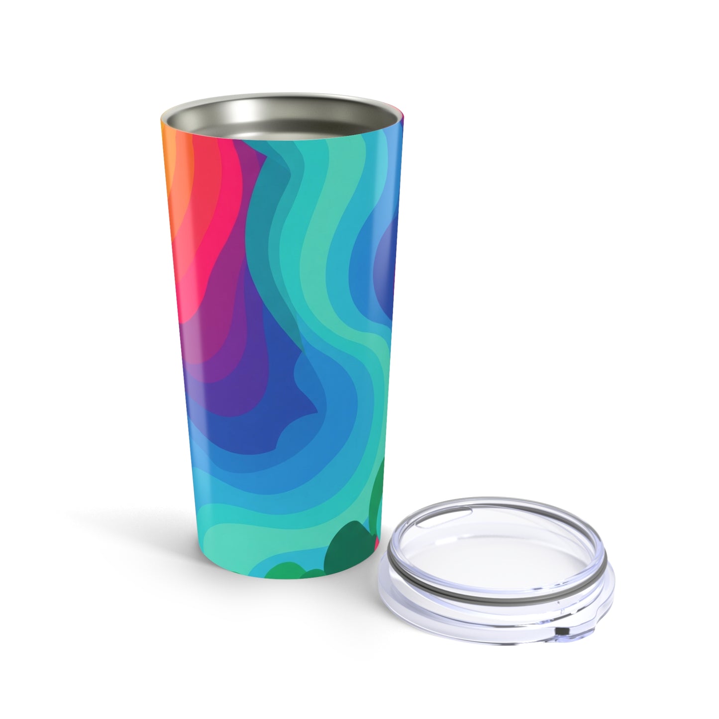 20oz Metal Printed Travel Tumbler With Lid Double Wall Insulated Stainless Steel Spill Resistant Coffee Cup All Day