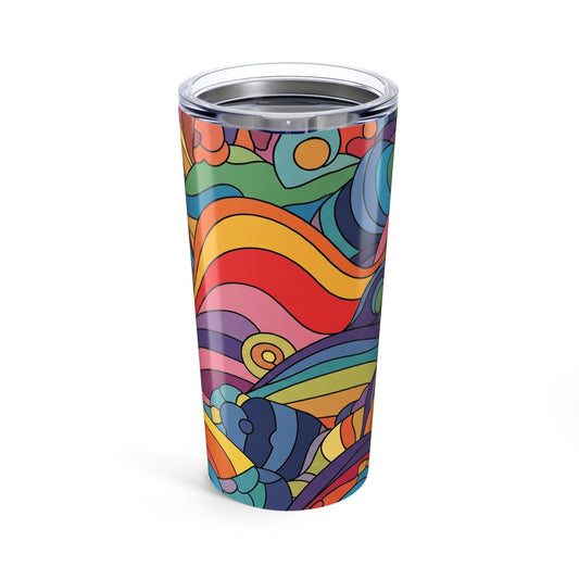 20 Oz Stainless Steel Travel Mug With Printed Design Double Wall Vacuum Insulation Leak Proof And Dishwasher Safe