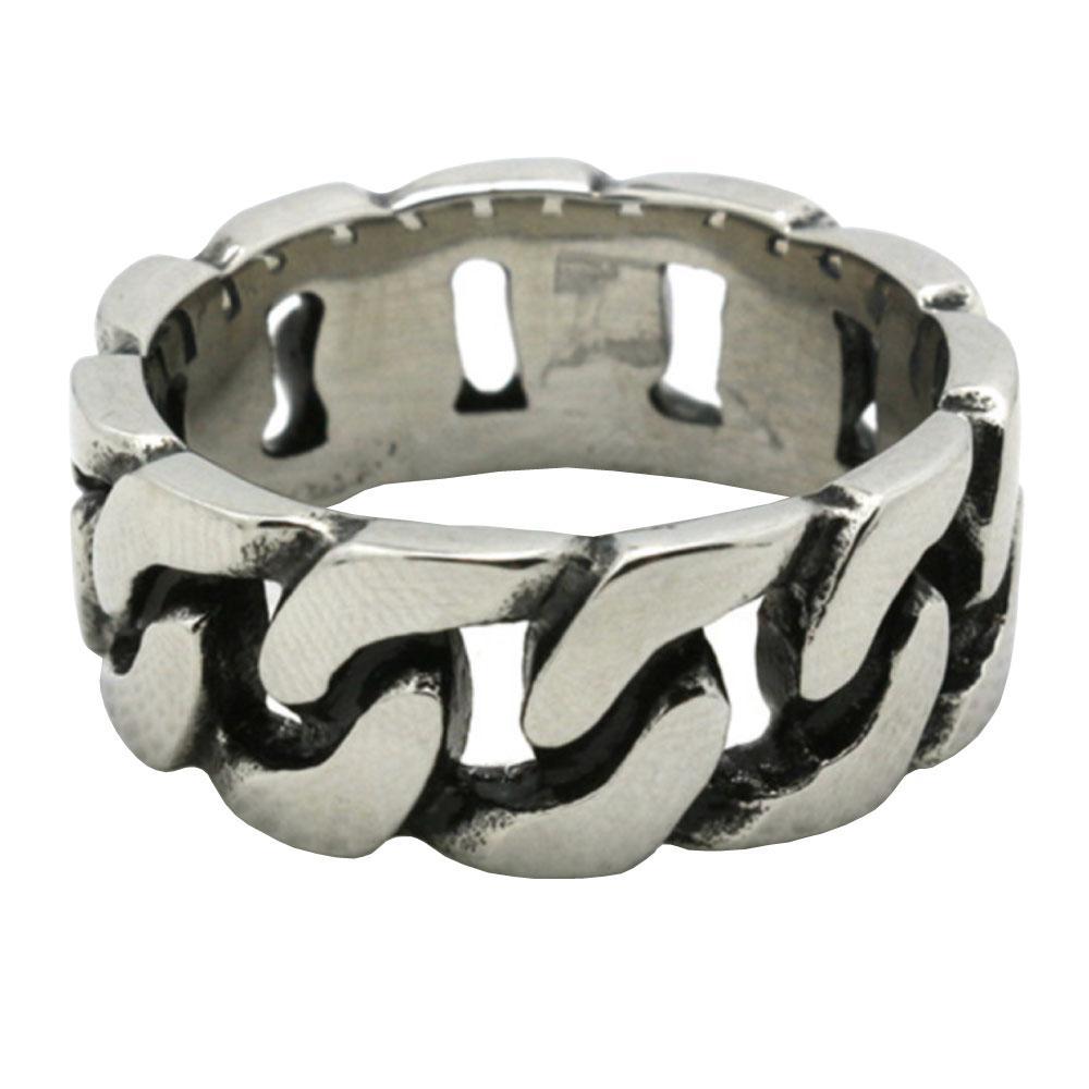 Stainless Steel Punk Chain Ring Non Mainstream Style Size 6 7 8 9 10 11 12 US Jewelry Accessory Fashion Styles