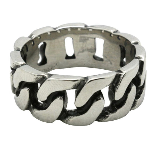 Stainless Steel Punk Chain Ring Non Mainstream Style Size 6 7 8 9 10 11 12 US Jewelry Accessory Fashion Styles