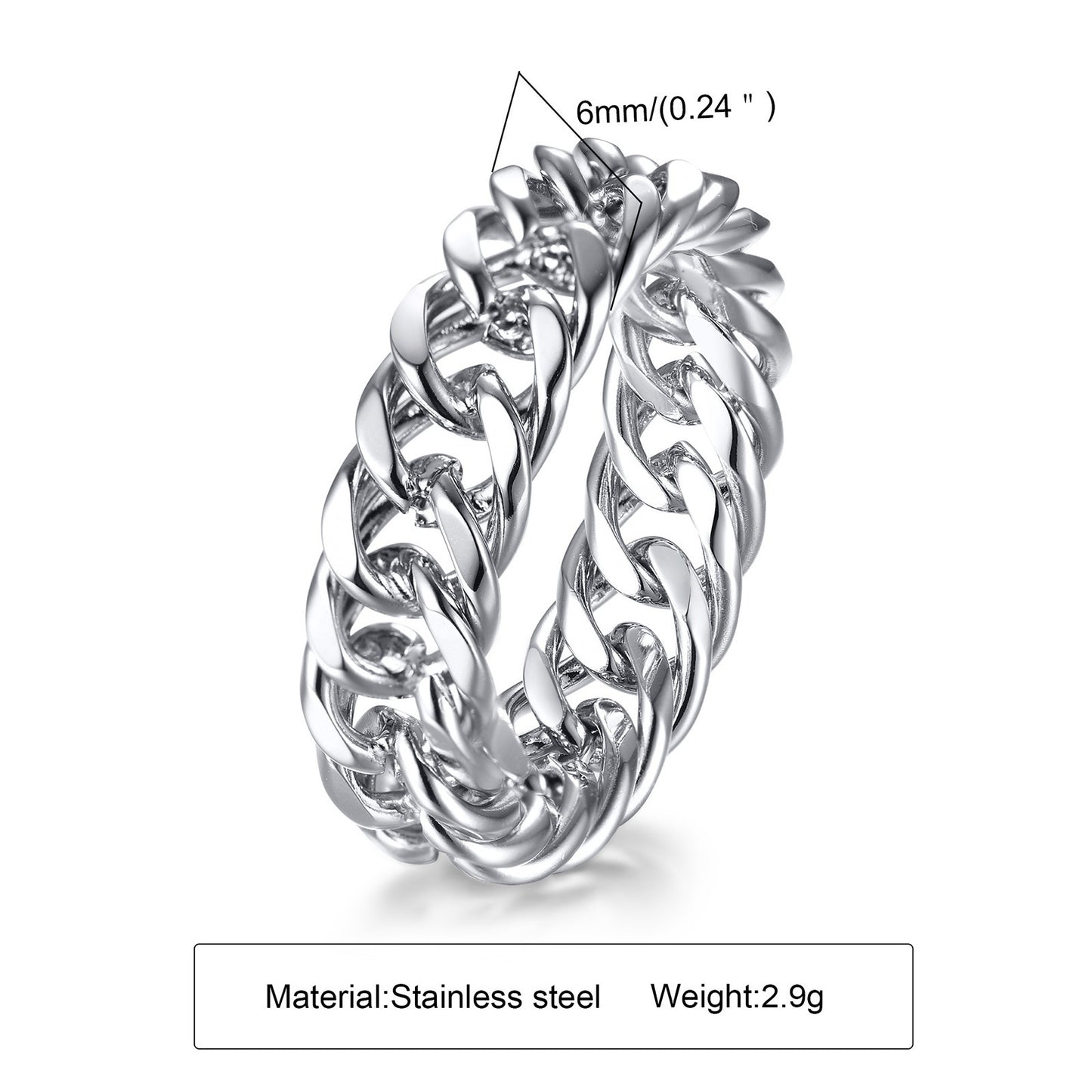 Stainless Steel Chain Ring Gold Plated For Women US Ring Size 6 7 8 9 10 11 Jewelry Elegant Gift For Her Today