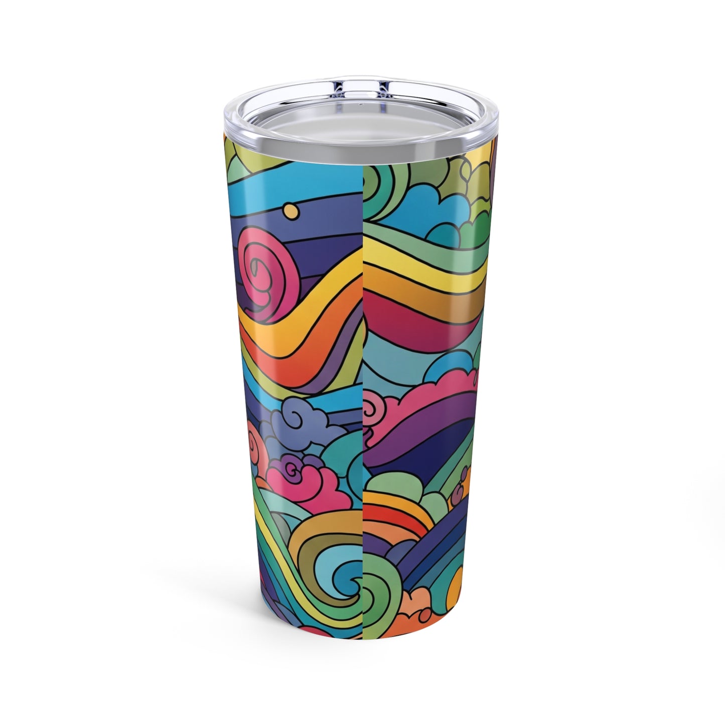 20oz Stainless Steel Tumbler With Printed Design Double Wall Vacuum Insulation Spill Resistant Hot Cold Daily Use