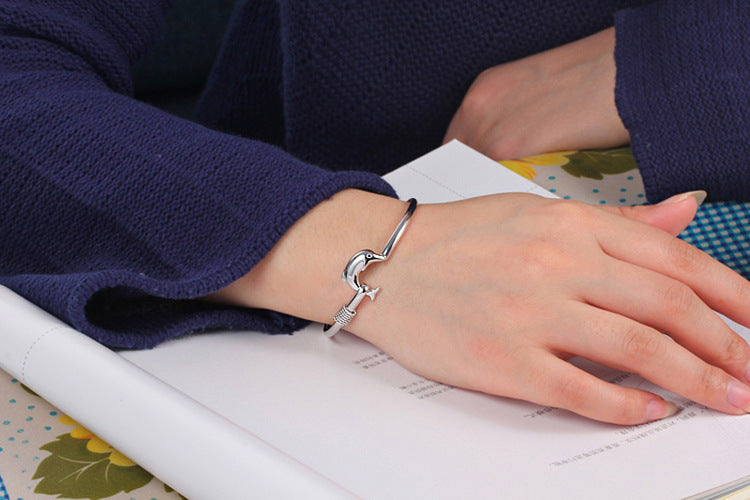 Womens Silver Alloy Bracelet Zodiac Design Electroplated Jewelry Natural Style For Women And Girls Color Silver