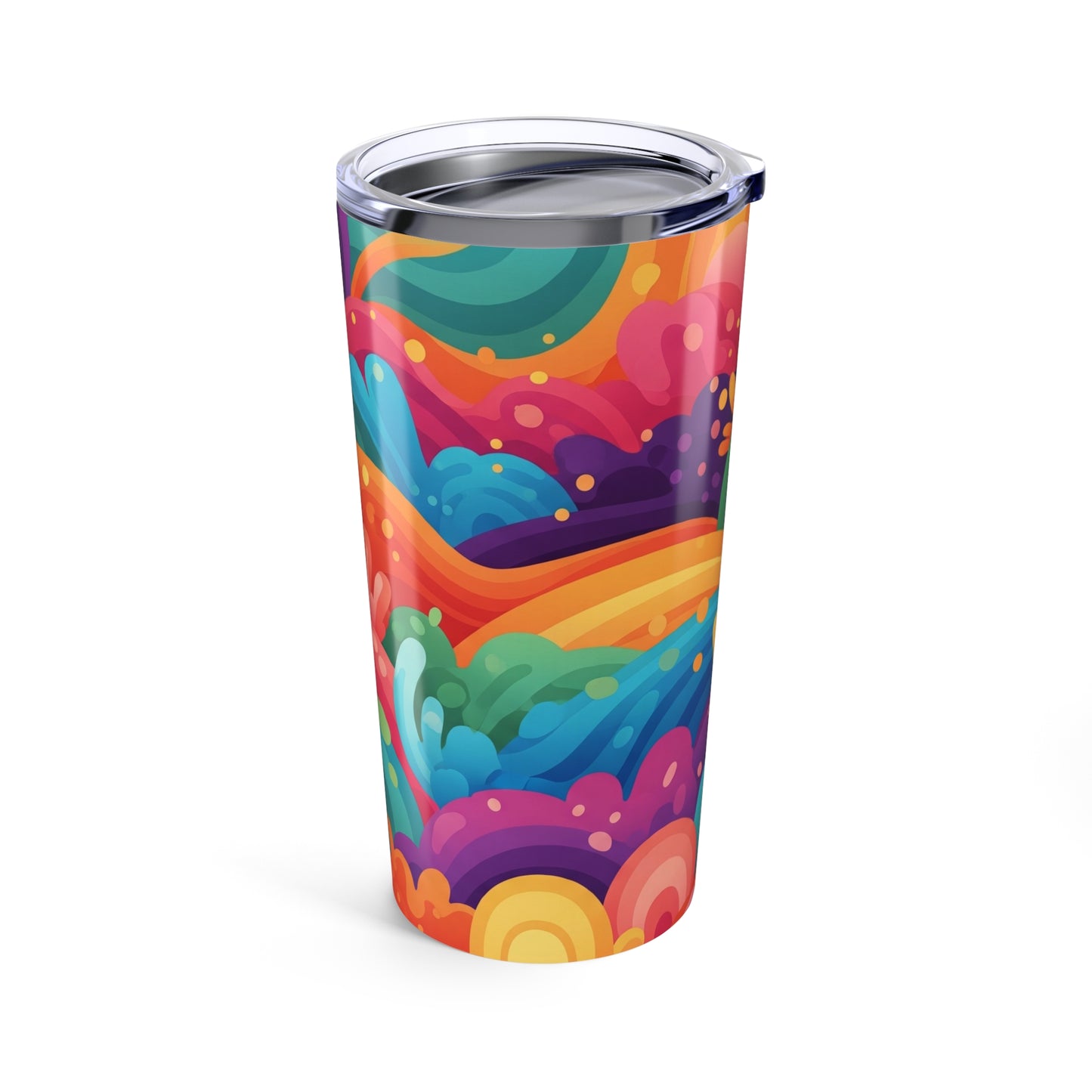 20oz Stainless Steel Tumbler With Double Wall Vacuum Insulation Leak Proof Printed Design Durable Travel Mug For