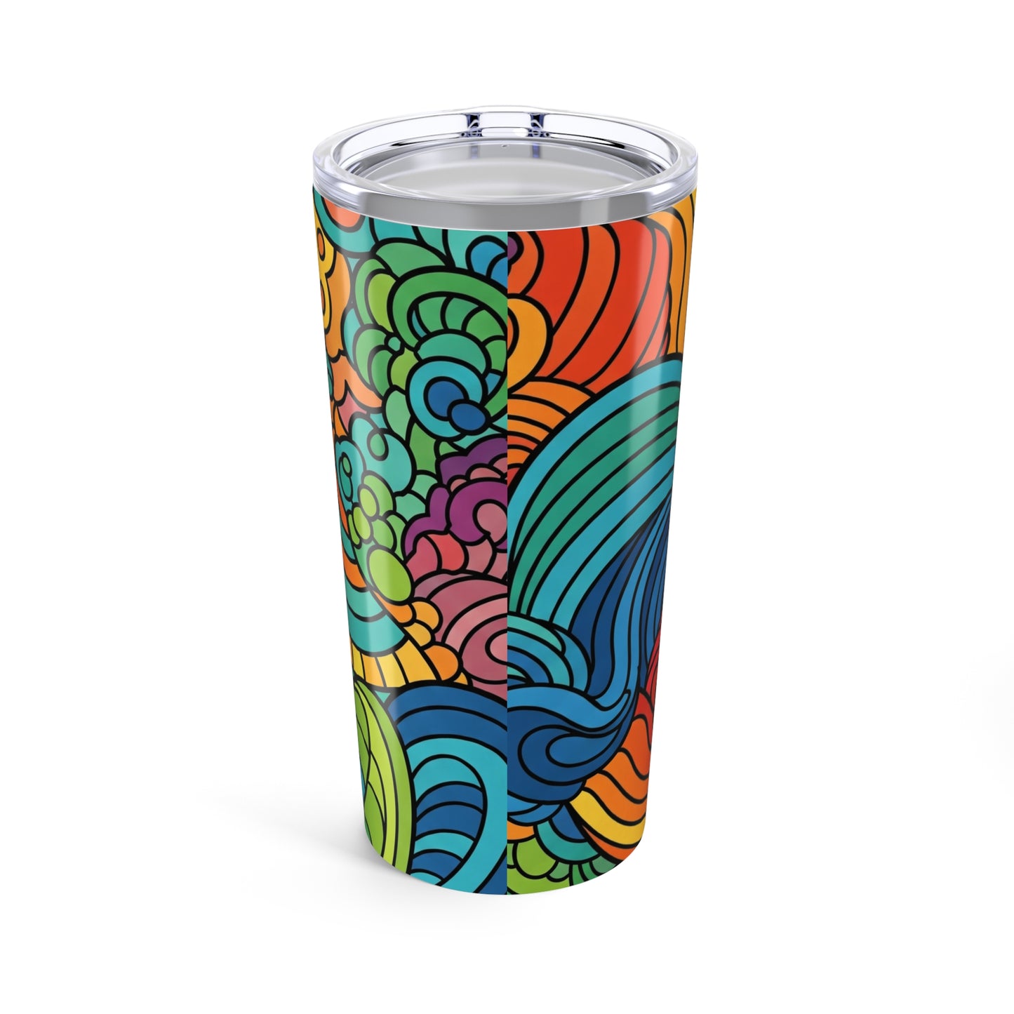 20oz Stainless Steel Tumbler Printed Design Double Wall Vacuum Insulation Spill Resistant Travel Mug Dishwasher