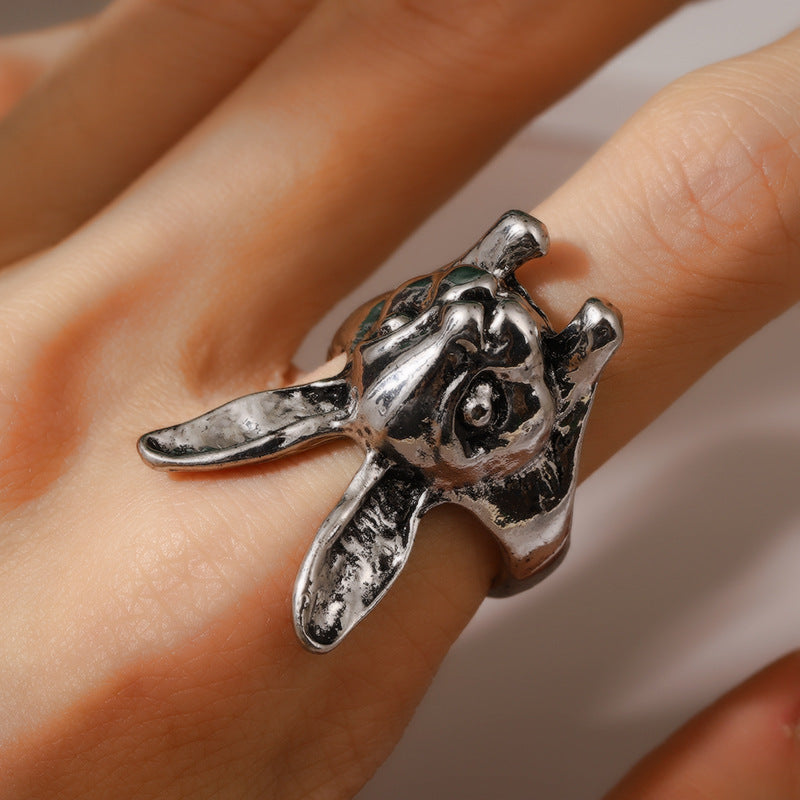 Adjustable Animal Ring Rabbit Zodiac Opening Ring for Index Finger Alloy Material Cute Jewelry Gift Idea Style