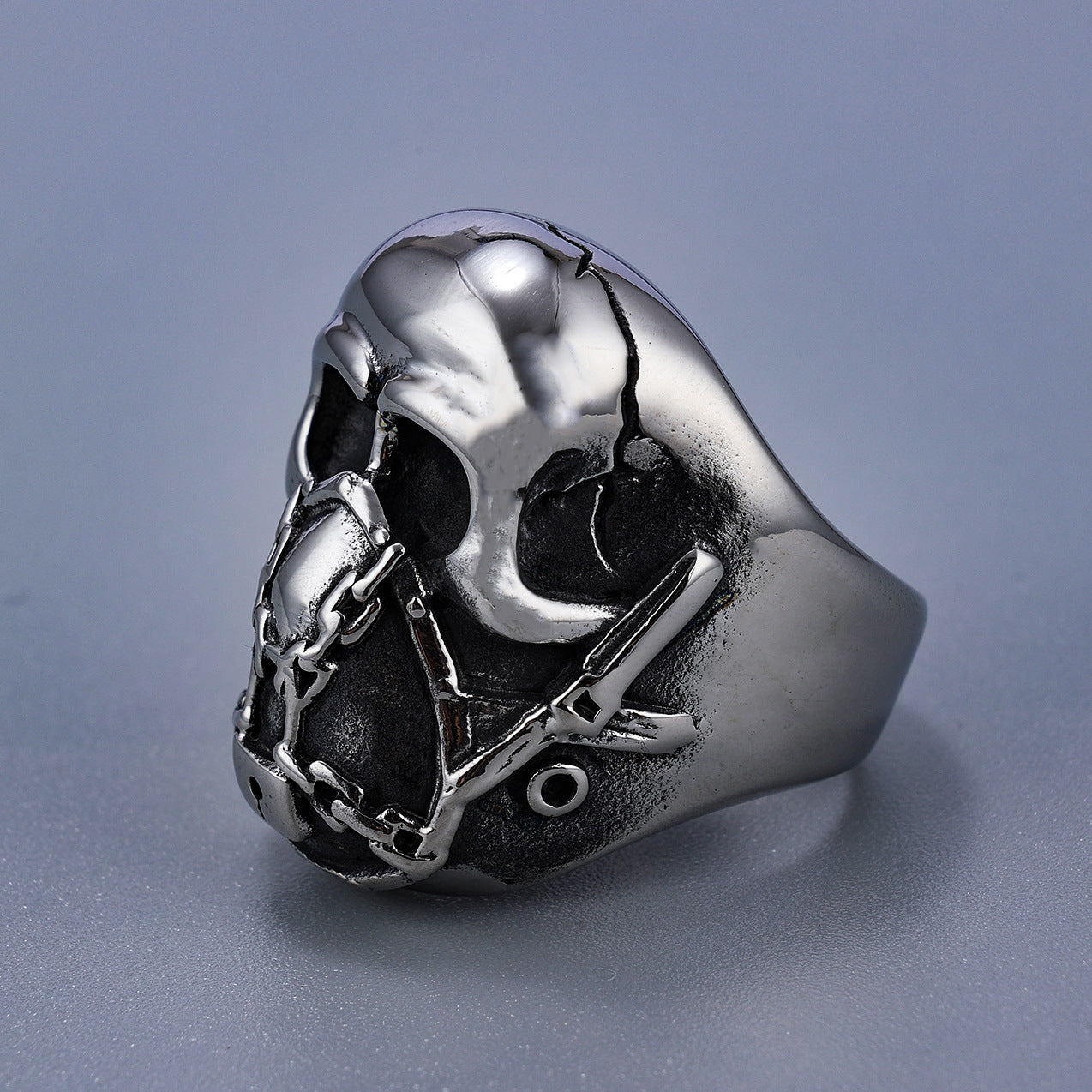 Unisex Skull Ring Titanium Steel Electroplated Fashion Jewelry For Daily Wear Durable Band Style Daily Wearable