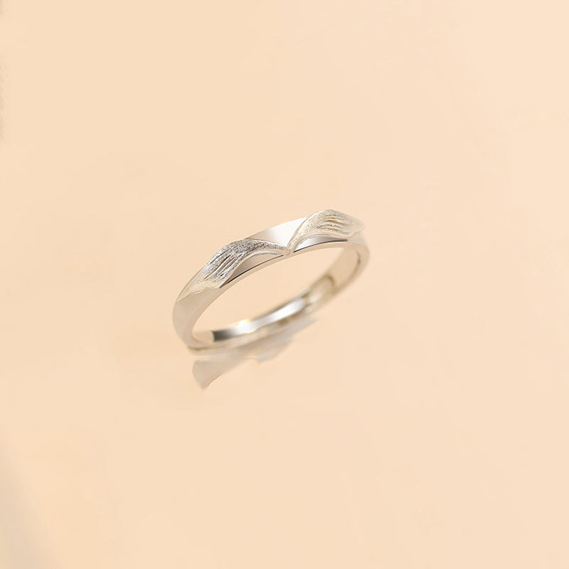Couple Rings Adjustable Double Wing Copper Coated Fashion Promise Rings For Him And Her Anniversary For Lovers
