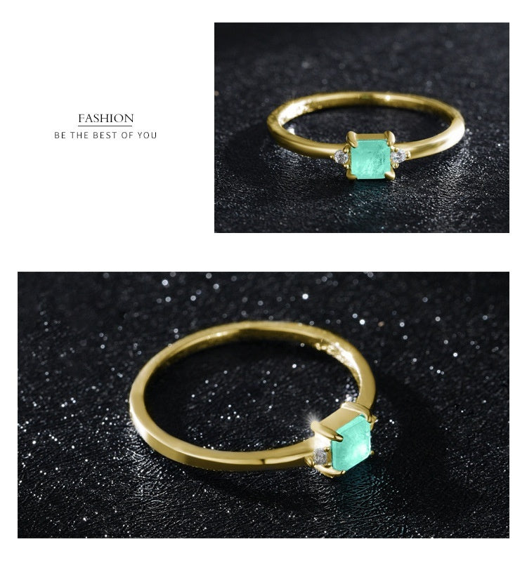 Womens S925 Sterling Silver Ring Geometric Quadrilateral Elements Modern Sleek Jewelry For Everyday Wears Luxe