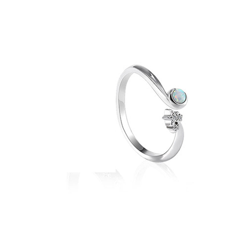 Adjustable Planet Rings For Lovers Copper Matching Moonstone Electroplated Fashion Trend Gel Ring For Moonstone