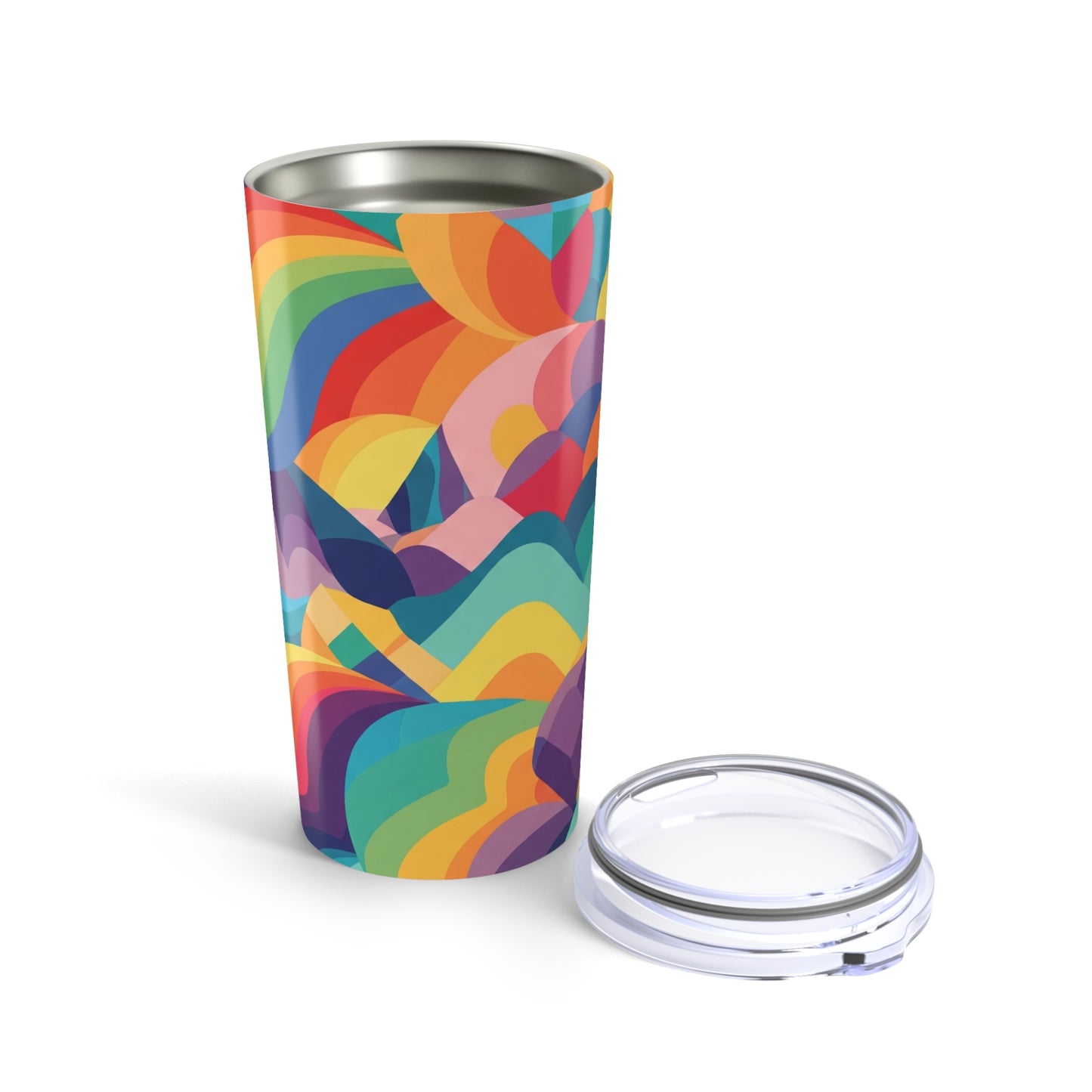 20oz Stainless Steel Tumbler With Double Wall Vacuum Insulation And Printed Design For Hot And Cold Drinks Leak