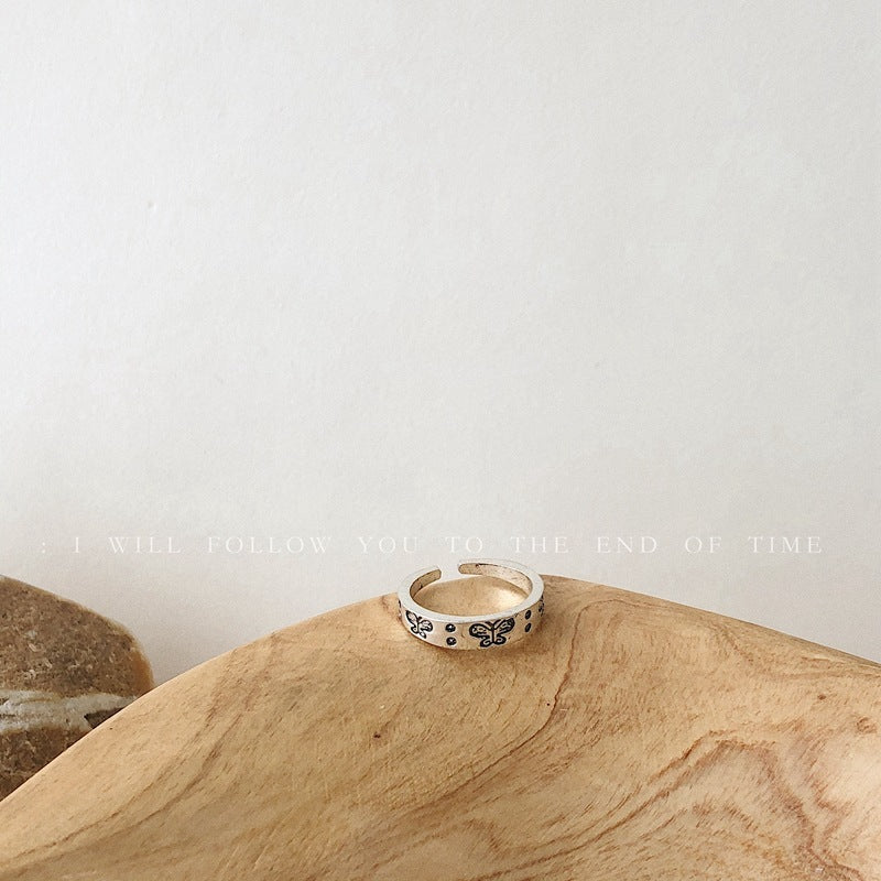 Adjustable Butterfly Ring Stainless Steel Unisex Ring With Opening Feature Individually Packed Couple Ring Set