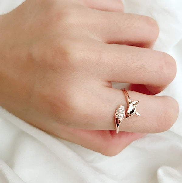 Rose Gold Fox Ring for Women Alloy Jewelry European Style Cute Fox Animal Ring Electroplated Elegant Jewelry for Women