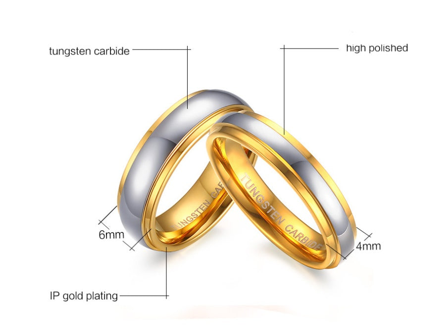 Titanium Steel Wedding Band Ring Electroplated Durable Design for Women and Men Stylish Jewelry Band Collection