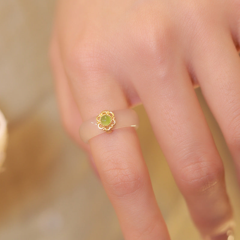 Womens Geometric Alloy Ring Beaded Ring With Rainbow Elements Multi Treasure Design Jewelry Gift For Her Alloy