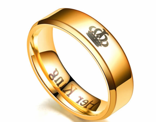 Couple Rings Stainless Steel 6mm Matching Band Ring Polished Finish Vacuum Plated Long Lasting Great Gift Perfect Pair