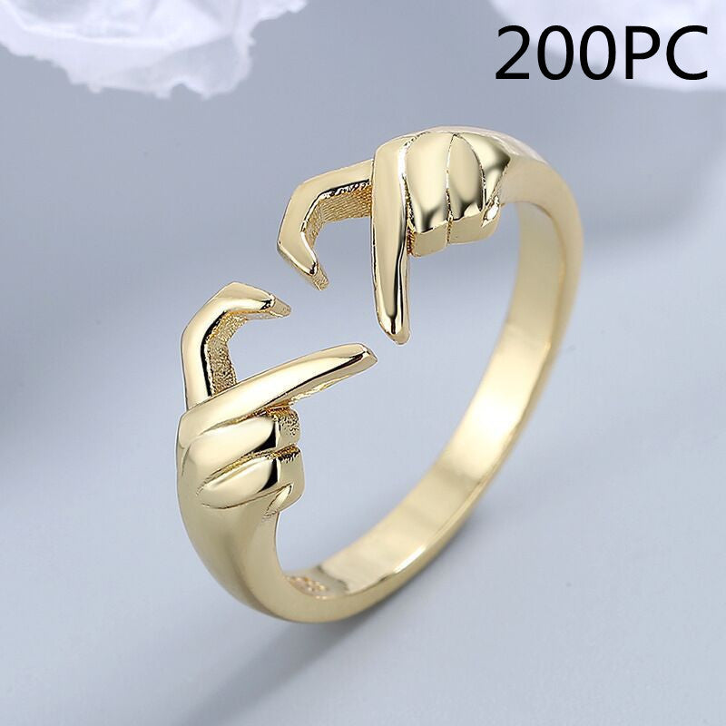 Womens Copper Heart Ring Adjustable Open Design Electroplated Silver Or Gold Fashion Jewelry Simple Thin Band Accessory