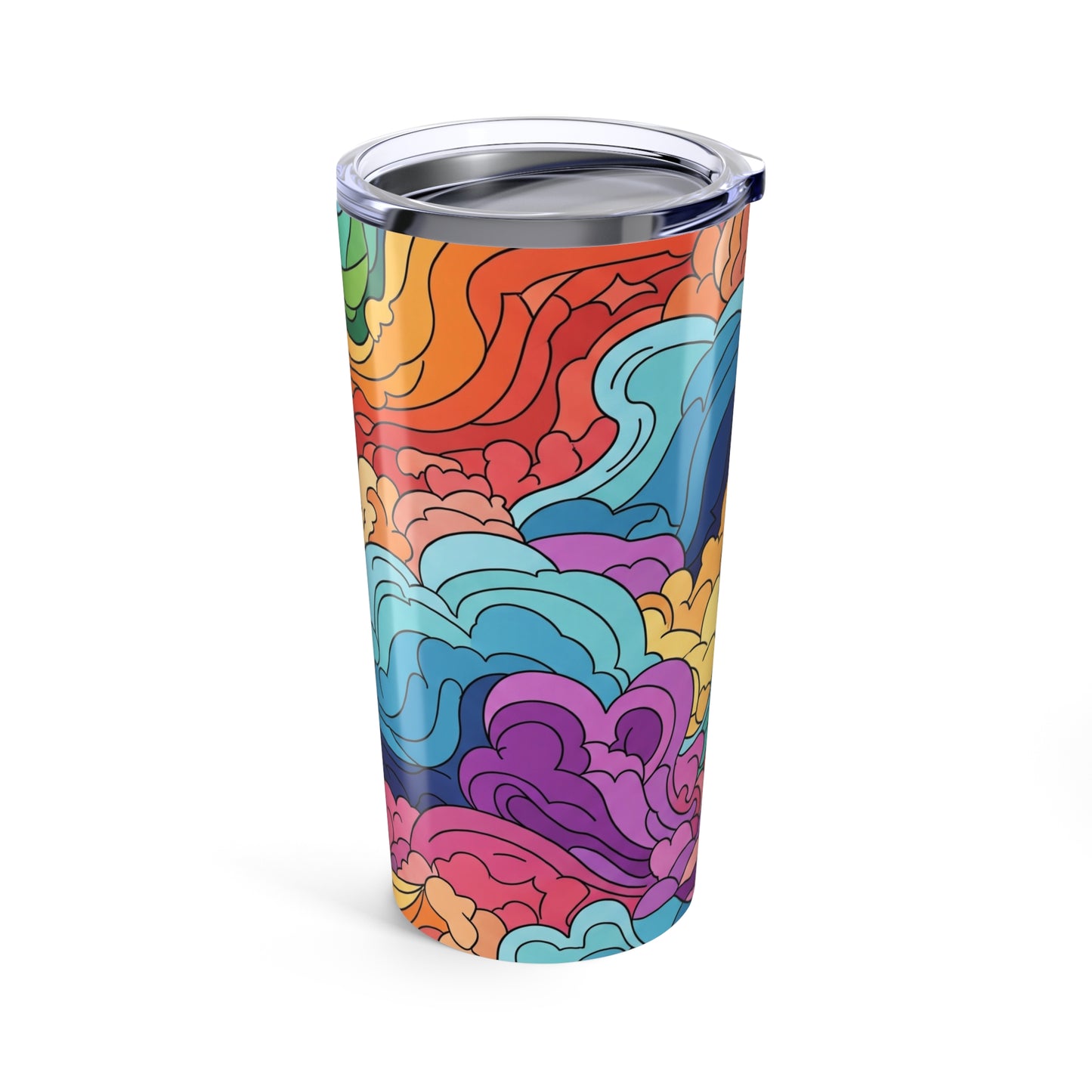 20 Oz Stainless Steel Tumbler With Vacuum Insulation Spill Resistant Printed Dishwasher Safe For Hot Cold Drinks