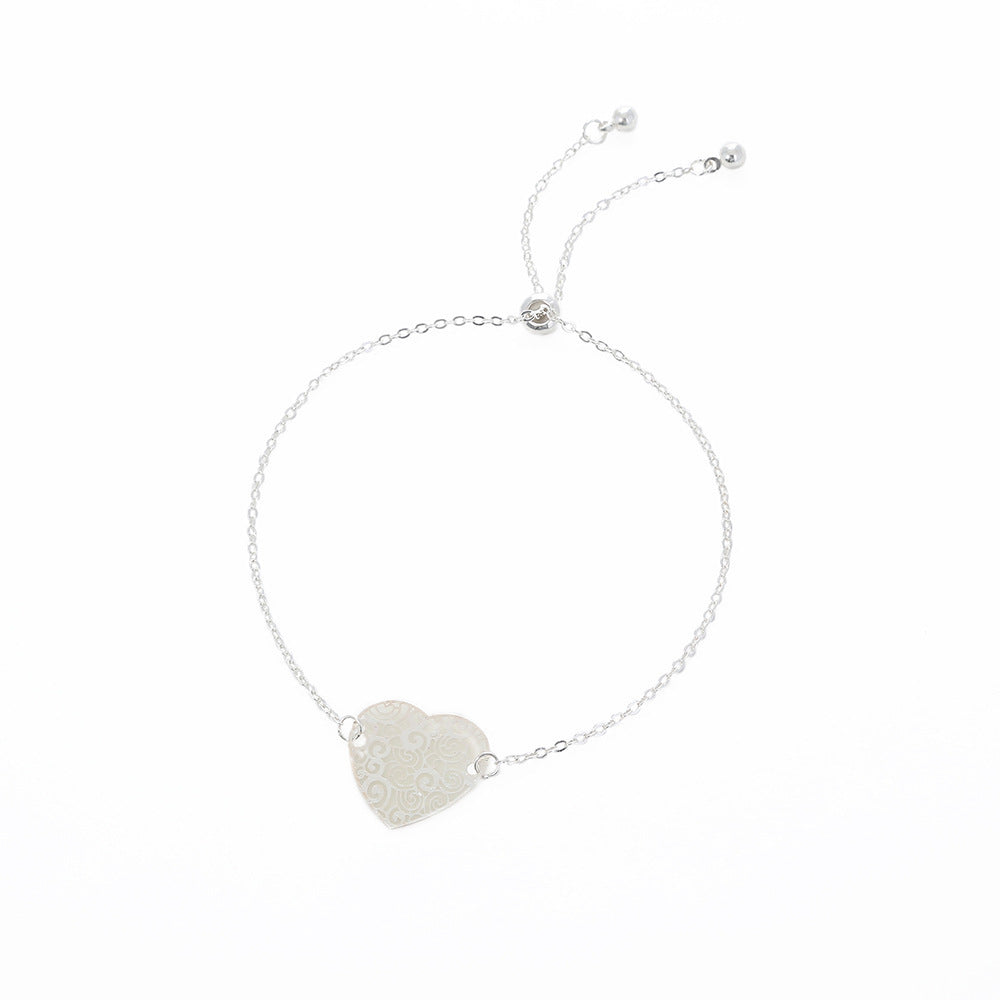 Womens Copper Bracelet Adjustable Design with Love Drop White K Electroplating Extender Chain Sky Blue 27cm5cm