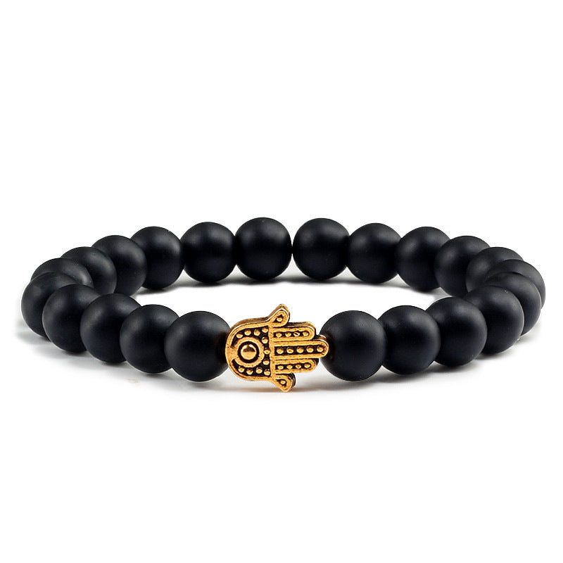 Ethnic Gold Plated Bracelet Round Beads Black Matte Finish Alloy Bangle National Fashion Wrapped Beads Leopard