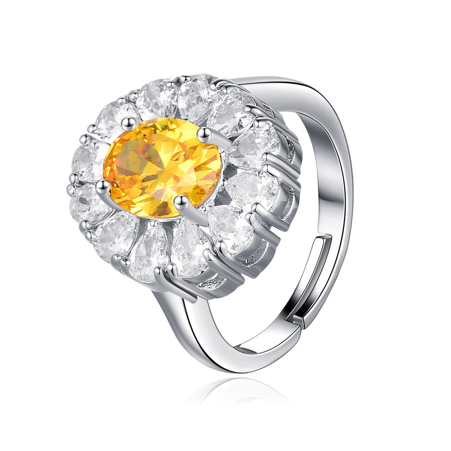 Womens Vintage Classic Geometric Copper Zirconium Ring Inlaid European American Style Elegant Timeless Jewelry