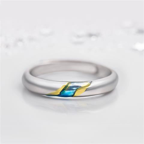 Couple Rings Starry Sky Alloy Inlay Gemstones Silver Gold