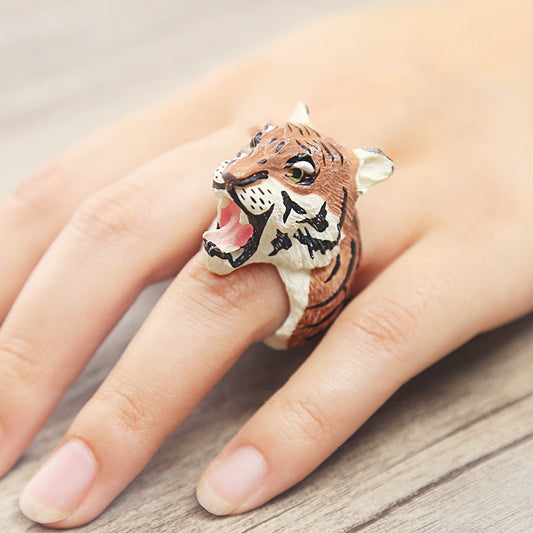 Alloy Cartoon Animal Zodiac Rings Exquisite Dripping Oil Adjustable Novelty Jewelry Fashion Rings Bright Charm