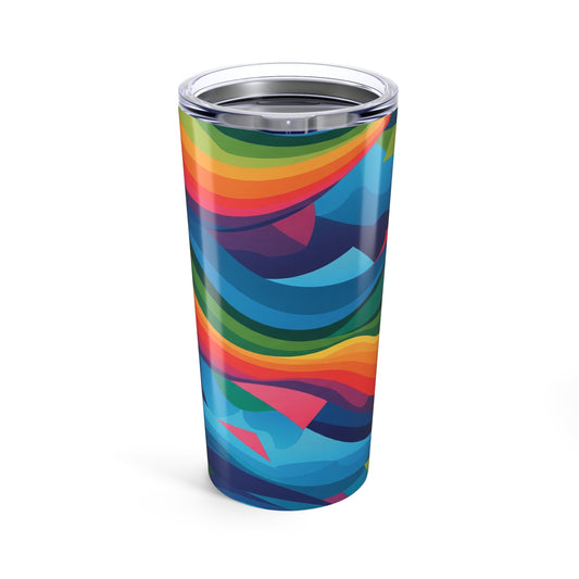 20oz Stainless Steel Tumbler Printed Pattern Wall Vacuum Insulation Leak Proof Durable Hot Cold Travel Mug