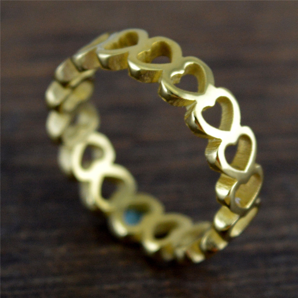 Unisex Hollow Heart Ring Titanium Steel Jewelry Korean Style Fashion Classic Unisex Heart Ring For Daily Wears